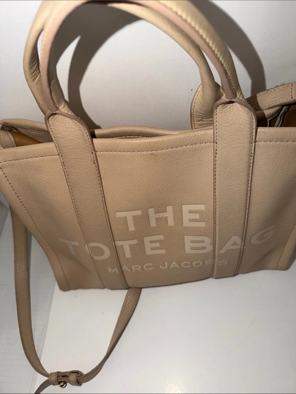 Marc Jacobs Beige Leather The Tote Bag